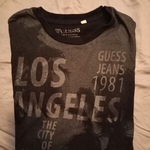 Guess Men's Black Graphic T-Shirt